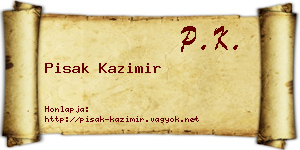 Pisak Kazimir névjegykártya